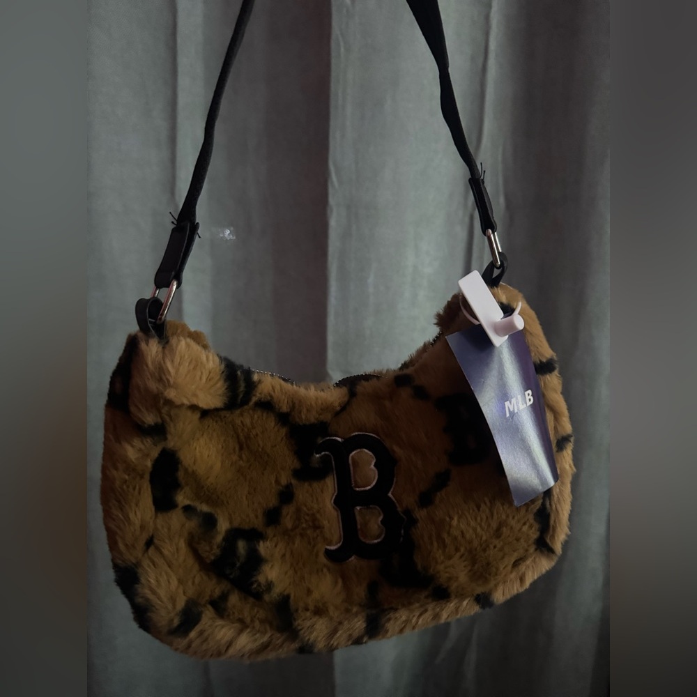 Tan Faux Fur Shoulder Bag